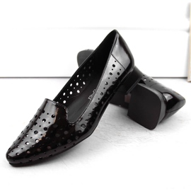 M. DASZYŃSKI Patenterede gennembrudte slip-on sko til kvinder M.Daszyński SA178A-2 sort 6