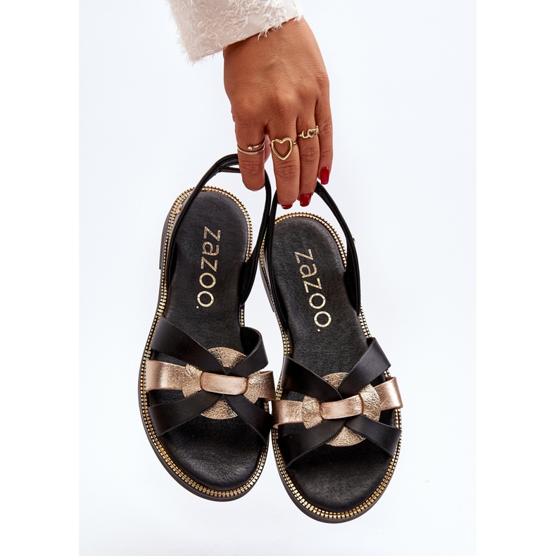 Zazoo 40382 Damesandaler Læder Sort 2