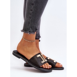 Seastar Dameflip-flops med dekoration, Sort Ollavia 2
