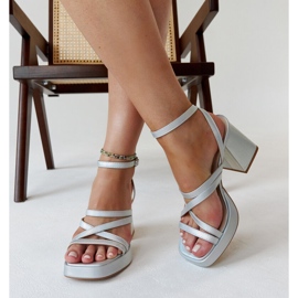 Sølv holografiske højhælede sandaler Ksenija 3
