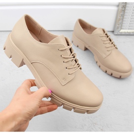 M. DASZYŃSKI Beige oxfordsko til kvinder M.Daszyński MR23119-5 1