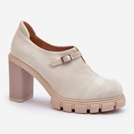 Jezzi Damesko med høj hæl, lys beige Tauina 2
