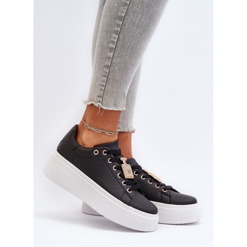 Damesneakers med dekoration Sort Celedria 2