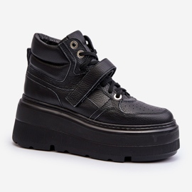 Zazoo 3450 Sneakers i læder til kvinder Sort 1