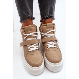 Zazoo 3450 Sneakers i læder til kvinder, beige 2