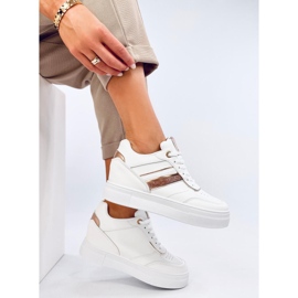 Eyson WHITE/CHAMPAGNE wedge sneakers hvid 5