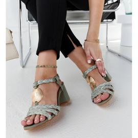 Grønne Milica højhælede sandaler 1