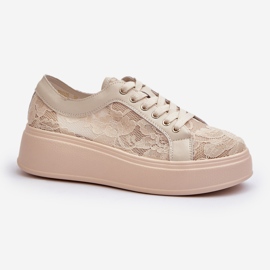 S.Barski Blonder kvinders blonder sneakers på platformen S. Barski Hy51 beige 1
