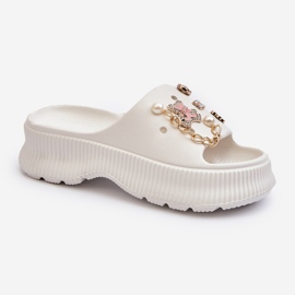 Dameflip-flops med dekorationer, hvid Afariana 1