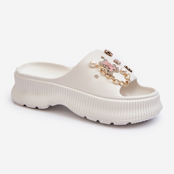 Dameflip-flops med dekorationer, hvid Afariana 1