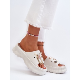 Dameflip-flops med dekorationer, hvid Afariana 2