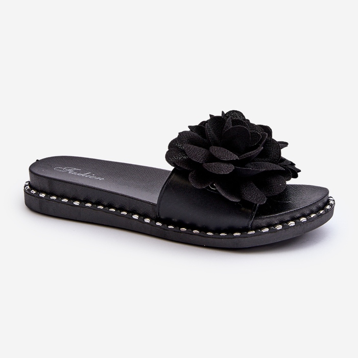 Dameflip-flops dekoreret med blomster Sort Cellanen 1