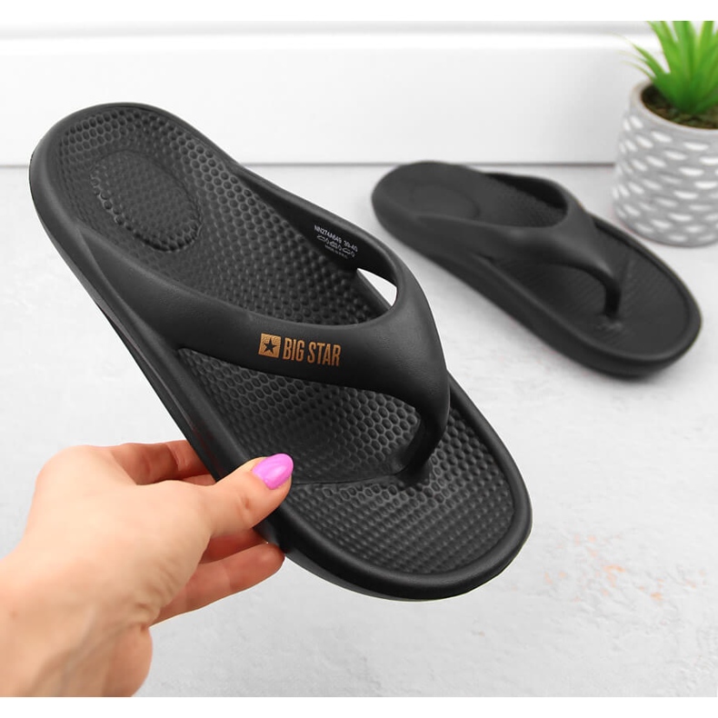 Sorte flip-flops til kvinder Big Star NN274A649 1