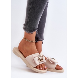 Flip-flops til kvinder med sløjfe Beige Arsicada 2