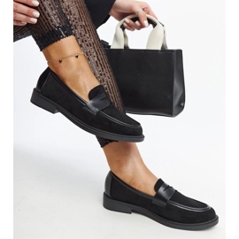 Floretta loafers i sort ruskind 1