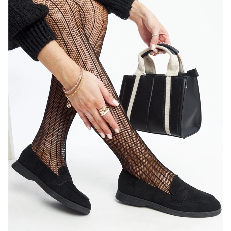 Nibras loafers i sort ruskind 1