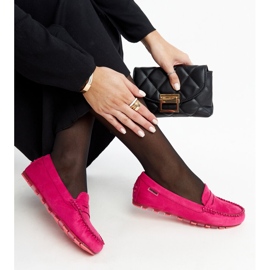 Mørk pink ruskind loafers fra Nafisah lyserød 1