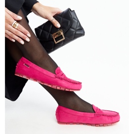 Mørk pink ruskind loafers fra Nafisah lyserød 2