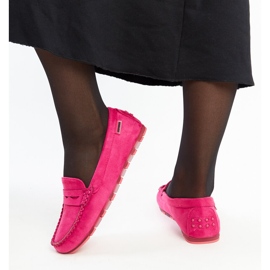 Mørk pink ruskind loafers fra Nafisah lyserød 4
