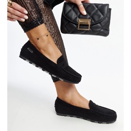 Nafisah loafers i sort ruskind 1