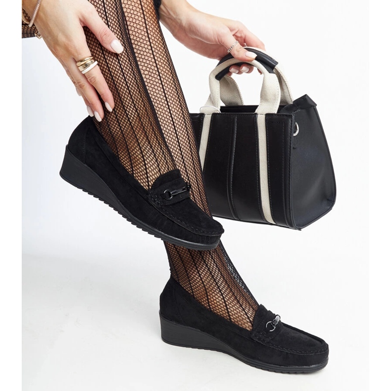 Amels sorte wedge loafers 1