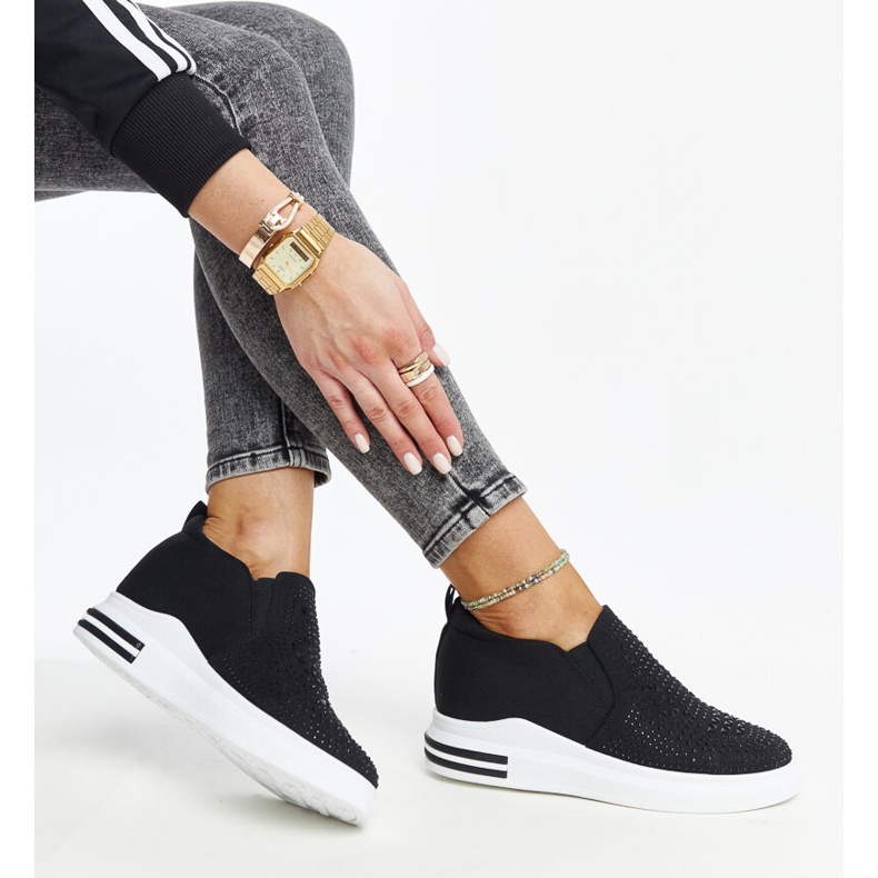 Sorte Fossacesia wedge sneakers 1