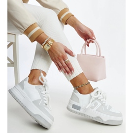 Hvide og grå Galit sneakers med en tyk sål 1