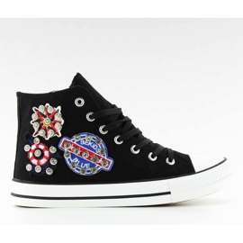 Ankelsneakers med sten BL101P Sort 2