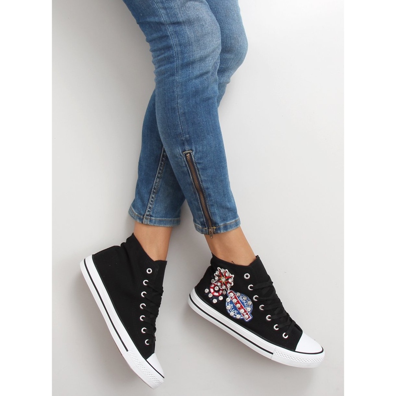 Ankelsneakers med sten BL101P Sort 1