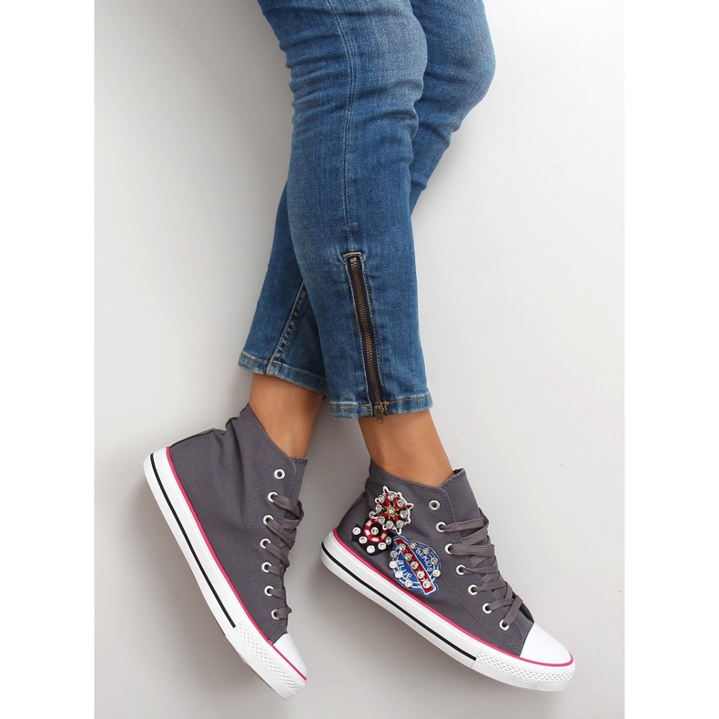 Ankelsneakers med sten BL101P Grå 1