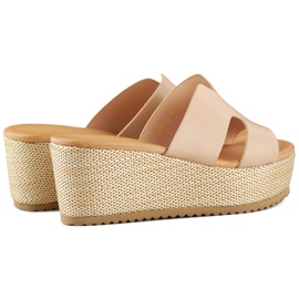 Beige kilesandaler til kvinder 1