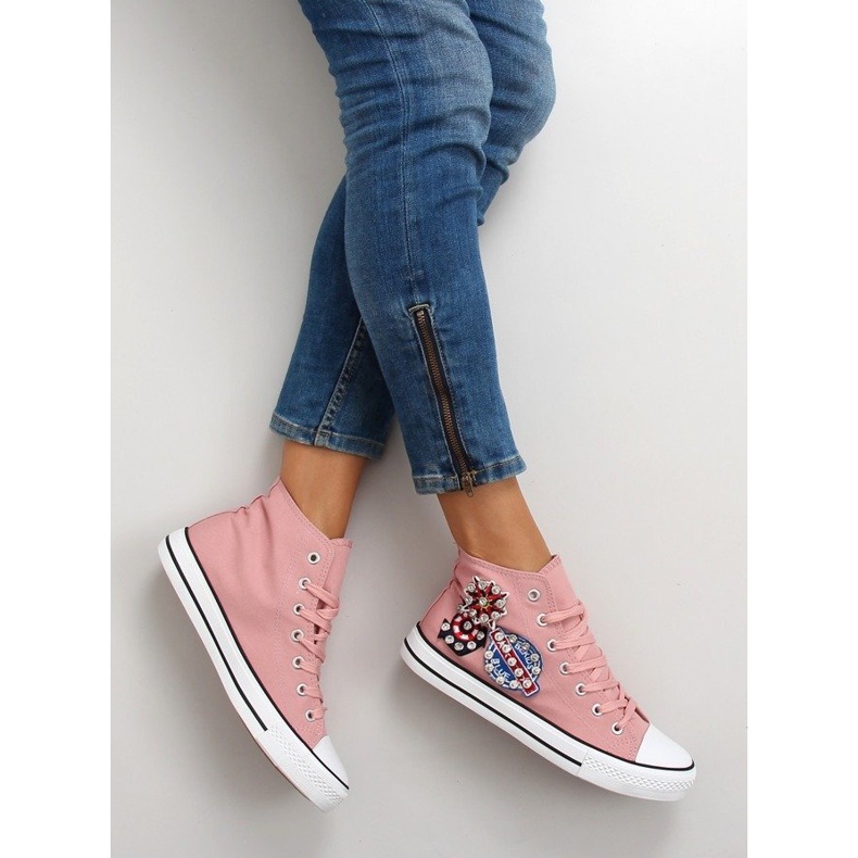 Ankelsneakers med sten BL101P Pink lyserød 1