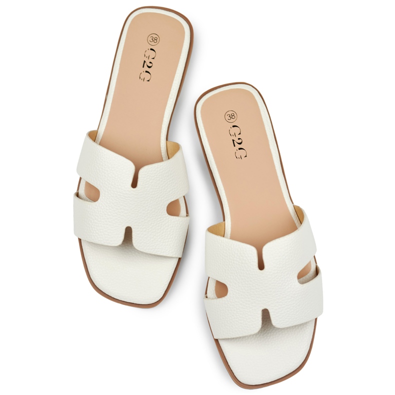 Hvide klassiske afslappede flip-flops til kvinder 1