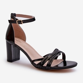 Sorte Enitia højhælede sandaler med stropper 2