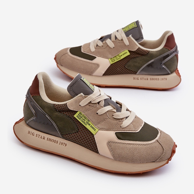 Sportssko Herre sneakers Memory Foam System Big Star NN174345 Khaki grøn 1