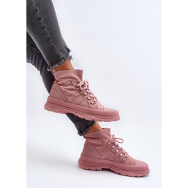 Sneakers til kvinder med en elastisk overdel, Pink Kalyne lyserød 6