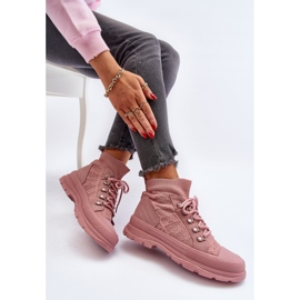Sneakers til kvinder med en elastisk overdel, Pink Kalyne lyserød 7
