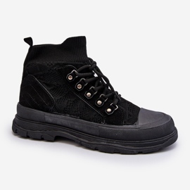 Damesneakers med elastisk overdel, sort Kalyne 1
