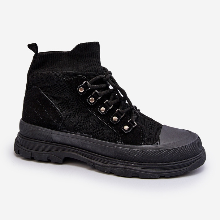Damesneakers med elastisk overdel, sort Kalyne 1