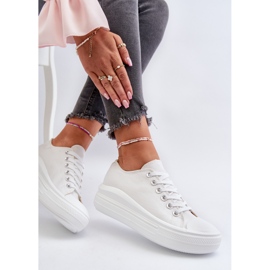 Sneakers til kvinder på en massiv platform, hvid Amyete 7