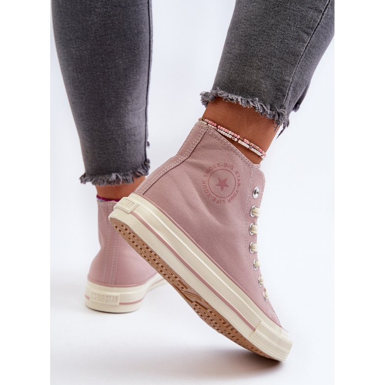 Høje sneakers til kvinder Big Star NN274277 Pink lyserød 1