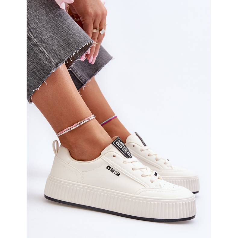 Sneakers med platform til kvinder Big Star NN274254 Hvid 1