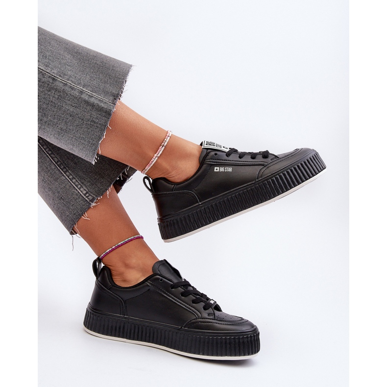 Platform Sneakers til kvinder Big Star NN274255 Sort 1