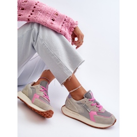 Sneakers til kvinder på Memory Foam System Big Star Platform NN274680 Grå-Pink 2