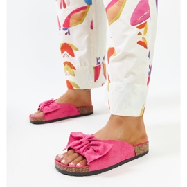 Mørkelyserøde flip-flops med korksål fra Aamu 1