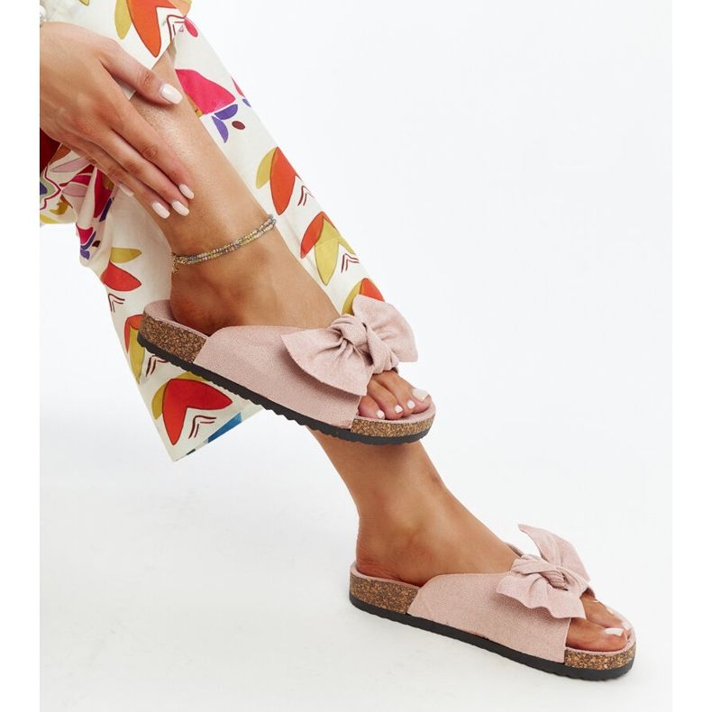 Lyserøde flip-flops med korksål fra Aamu 1
