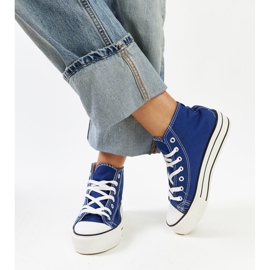 Blå high-top sneakers med tyk sål fra Bagy 2