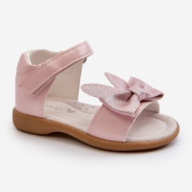 Børnesandaler med sløjfe og velcrolukning, pink Wistala lyserød 1