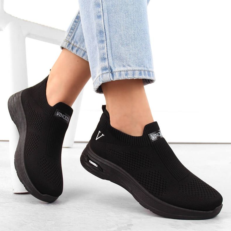 Sorte slip-on sportssko til kvinder Vinceza 13592 1