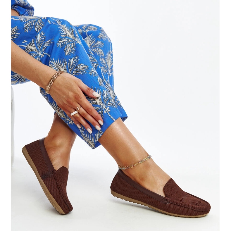 Brune stofmoccasiner fra Fiammetta 1